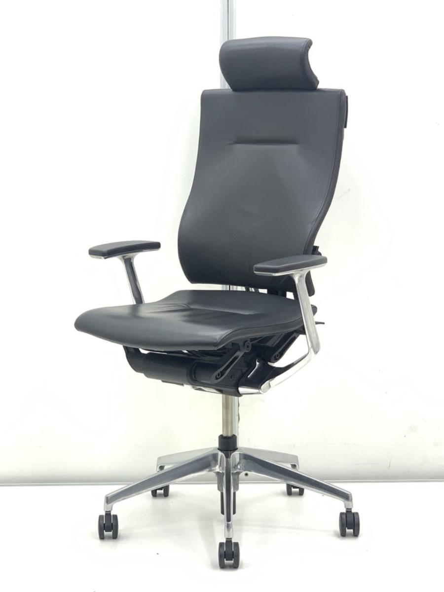 【贅沢なレザー仕様！役員用としても人気の高い高級チェア！長時間の着座でも疲れない、からだに馴染む座り心地】■イトーキ（ITOKI）製　スピーナ（Spina）チェア　肘付ハイバック　レザー張地　■ヘッドレスト付　■ブラック
                        スピーナチェア（エラストマー）
                                    中古
            