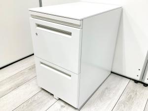 【ファイル書類整理もバッチリ！】■ウチダ　エスティシリーズ　3段ワゴン　ホワイト【デスクサイドキャビネット】【ハイワゴン】【UCHIDA　ST】