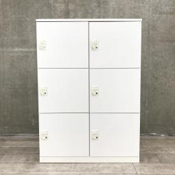 【コンセント付の便利なパーソナルロッカー！】■コクヨ（KOKUYO）製　iNON（イノン）　6人用パーソナルロッカー　コンセント付　ホワイト　ダイヤル錠タイプ　■フリーアドレスオフィスに必須！