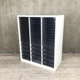 【人気のクリスタルトレー書庫！書類整理の必需品！】■オカムラ（okamura）　レクトラインシリーズ　クリスタルトレー　ローキャビネット　■3列16段（浅型11段・深型5段）■色：ホワイト
