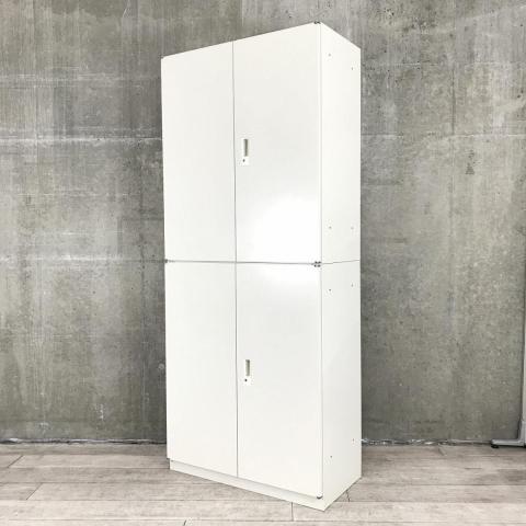 【4セット限定】【人気の上下両開き書庫セット！観音開きタイプは中身を一気に見渡せる！】■イトーキ（ITOKI）サリダストレージ（Salida Storage）　両開き＋両開き　書庫セット　■ホワイト　■シリンダー錠