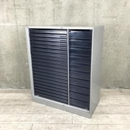 【1台限定】【書類・備品整理の必需品！】【珍しいクリトレが入荷！2列浅型20段＋深型10段】■コクヨ（KOKUYO）　マップケースシリーズ　クリスタルトレー　■2列（浅型20段＋深型10段）　■シルバー