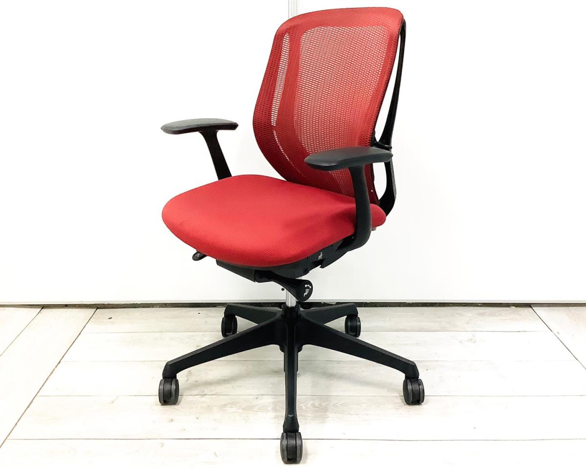 av　オカムラ　シルフィーチェア　ローバック　固定肘　前傾機能　メッシュ　中古品 中古】シルフィーメッシュ オカムラ/okamura 肘付ローバック