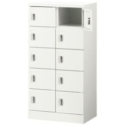 【在庫セール品・1台限定】■エムテックス　10人用シューズボックス　新古品　■ラッチ付き扉　■錠無モデル