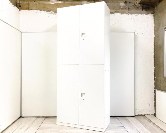 【中古】レクトライン  オカムラ（okamura） ハイキャビネット／両開き＋両開き