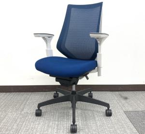 【2脚限定】【クレジット決済優先】コクヨ/デュオラメッシュ/ブルー　可動肘付　オフィスバスターズ　梅田本店