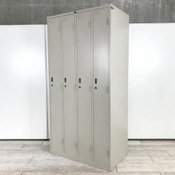 【コート類も入る縦長ロッカー！移転や増員を検討されている方にオススメ！】■内田洋行（UCHIDA）製　システムロッカーシリーズ　4人用　更衣用ロッカー　■シリンダー錠　■グレー