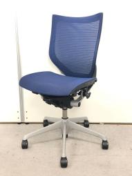 【オカムラ製の王道高級チェア！通気性ばっちりで長時間の着座も快適に過ごせます！】　■オカムラ(okamura)　バロン(Baron)　ローバック　肘無し　■ブルー　■背面メッシュ　座面メッシュ