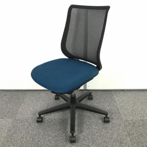 【たのめる便】KOKUYO Mitraミトラ チェア　肘付き★ブルー★ 中古】ミトラシリーズ コクヨ/KOKUYO 肘無ローバックチェア