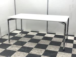 【1台限定】【2025.07.24入荷予定】4名打ち合わせに丁度良い幅1500mm/ホワイトでどのオフィスにもピッタリ！　ウチダ　MRシリーズ　オフィスバスターズ　梅田本店