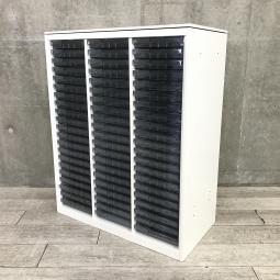 【書類整理の必需品！クリスタルトレー入荷！】■オカムラ（okamura）　レクトライン　クリスタルトレー　ローキャビネット　■3列×浅型21段　■ホワイト