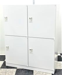 【鍵を持ち歩く必要がないダイヤル錠タイプ！】■ウチダ　4人用パーソナルロッカー　ホワイト　■フレキシブルな働き方に対応！人気のメールロッカー！【ABW】