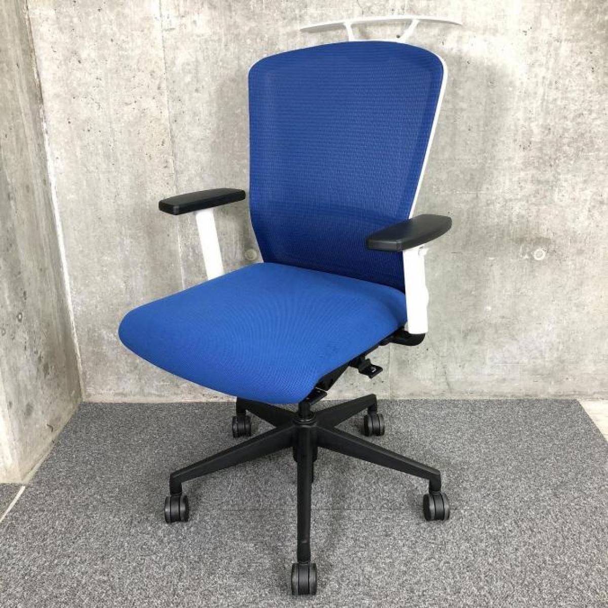 【ワンランク上の座り心地！人間工学に基づいた快適なオフィスチェア】■ウチダ（UCHIDA）製　エルフィ (Elfie)チェア　ハイバック　肘付き　背面メッシュ　■可動肘/ハンガー付　■マリンブルー×ホワイトシェル　オフィスバスターズ　東大阪店
                        エルフィ
                                    中古
            