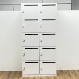 【ダイヤル錠タイプでセキュリティ対策もバッチリ！】■コクヨ　イノンシリーズ　10人用パーソナルロッカー　ホワイト　メールポスト付【KOKUYO　iNON】【メールロッカー】【ABW】