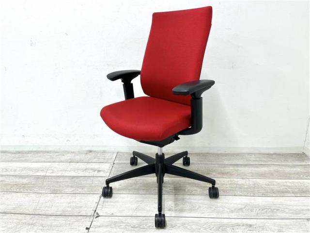 【在庫入替セール品】【定価約7万円】【納得の座り心地!魔法のように売れ続けている定番のオフィスチェア!】■コクヨ(KOKUYO)製 ウィザード3(wizard3) 肘付 ハイバック ■可動肘 ■ランバー付 ■カーマイン(レッド)×ブラックシェル