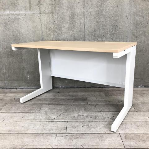 【安心の国内メーカー！スタンダードなサイズ幅1200㎜のオフィスデスク！】※奥行600mｍとなります。 ■イナバ（Inaba）製　デュエナシリーズ　平机　引き出しなし　■天板：木目ナチュラル × 本体ホワイト　【弊社使用欄：A01020182】