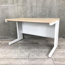 【安心の国内メーカー！スタンダードなサイズ幅1200㎜のオフィスデスク！】 ■イナバ（Inaba）製　デュエナシリーズ　平机　引き出しなし　■天板：木目ナチュラル × 本体ホワイト　【弊社使用欄：A01020182】
