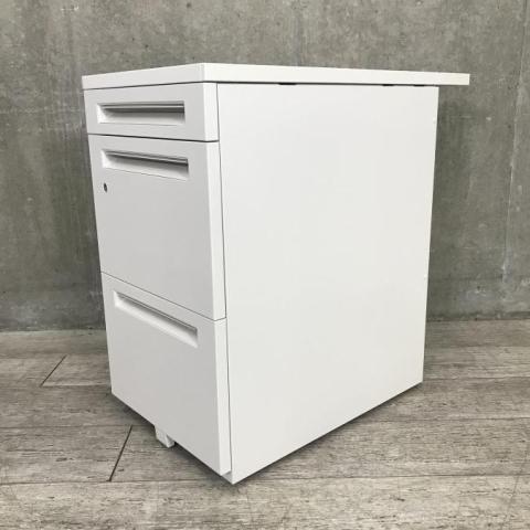 KOKUYO is 三段ワゴンキャスター ホワイト コクヨ GXワゴン 3段(T3) シリンダー錠 ペントレー引き出し付き