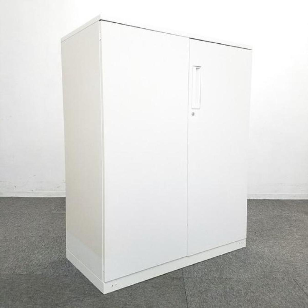 7ES HOTEL★キャビネット（大）★ホワイト★アンティーク加工★未使用 中古】エディア コクヨ/KOKUYO ローキャビネット／両開き 533530
