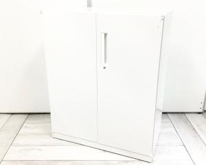 【定番の両開き書庫！大人気ウチダ製のHSシリーズが入荷！A4ファイルも楽々収納！】■ウチダ(UCHIDA）製　ハイパーストレージ（HS）シリーズ　両開き　ローキャビネット　W900×D450×H1260㎜　■ホワイト　■シリンダー鍵【入替セールにつき40%OFF！】【状態良好品！】