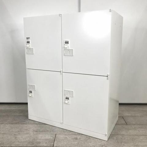 【フリーアドレス化オフィス用に人気です!4人用のダイヤル錠ロッカー!】■オカムラ(okamura)製 パーソナルロッカー 4人用ロッカー ■ダイヤル錠 ■ホワイト【入替セールにつき40%OFF!】