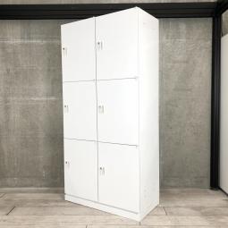 【フリーアドレスデスクとの組み合わせや個人の荷物管理におすすめ！】■ウチダ（UCHIDA）　パーソナルロッカー６人用　H1850㎜　■ホワイト　■ダイヤル錠　■投函口なし