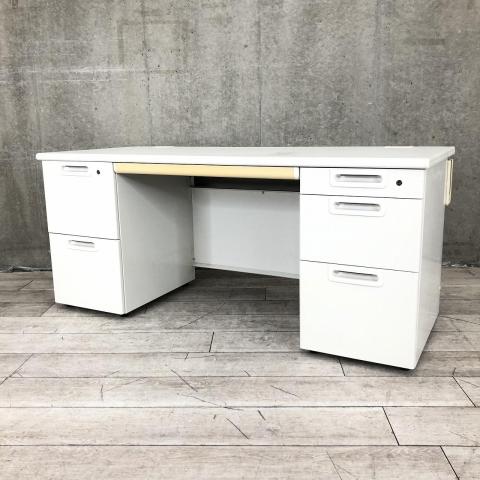 【中古】LA LA-NT167 WS プラス（PLUS） 両袖机