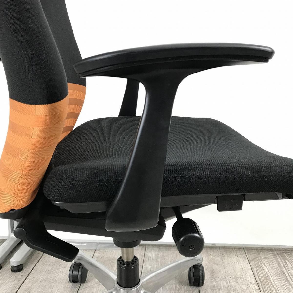 オカムラ フィーゴチェア EXハイバック ブラック 中古】フィーゴチェア オカムラ/okamura 肘付ハイバックチェア