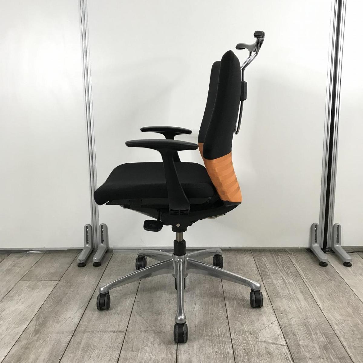OKAMURA★オカムラ★肘付き　ミドルバックチェア★フィーゴ★ 中古】フィーゴチェア オカムラ/okamura 肘付ハイバックチェア