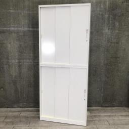 【引き違い＋引き違いのセット書庫！スライド戸なので通路幅も有効活用！】■オカムラ製　レクトラインシリーズ　3枚引戸　引き違い＋引き違い　セット書庫　■ホワイト　■シリンダー鍵