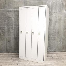 【個人の衣服や荷物をしっかり管理！使い勝手の良い4人用ロッカー】■オカムラ（okamura）製　FZシリーズ　4人用更衣ロッカー　■ライトスモーク色　■シリンダー錠 【弊社使用欄：A01025691】