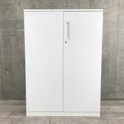 【収納物がひとめで分かる両開き戸タイプ！】■コクヨ（KOKUYO）製　エディア（EDIA）シリーズ　両開き書庫　ローキャビネット　■天板付　■ホワイト　■シリンダー錠　【人気のホワイト書庫】【弊社使用欄：A01018539】