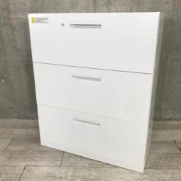 【HSがカタチにした答え】仕事がしやすい、心地良い空間をつくること。 人気／定番／品質良好　◆UCHIDA／内田洋行　◆HS／ハイパーストレージ ◆3段ラテラル書庫　◆キャビネット　◆ロータイプ　◆ホワイト