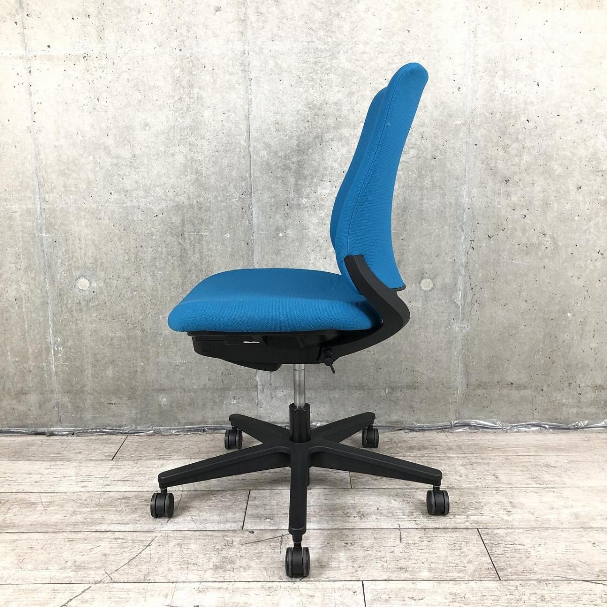 【たのめる便】KOKUYO Mitraミトラ チェア　肘付き★ブルー★ 中古】ミトラシリーズ コクヨ/KOKUYO 肘付ローバックチェア