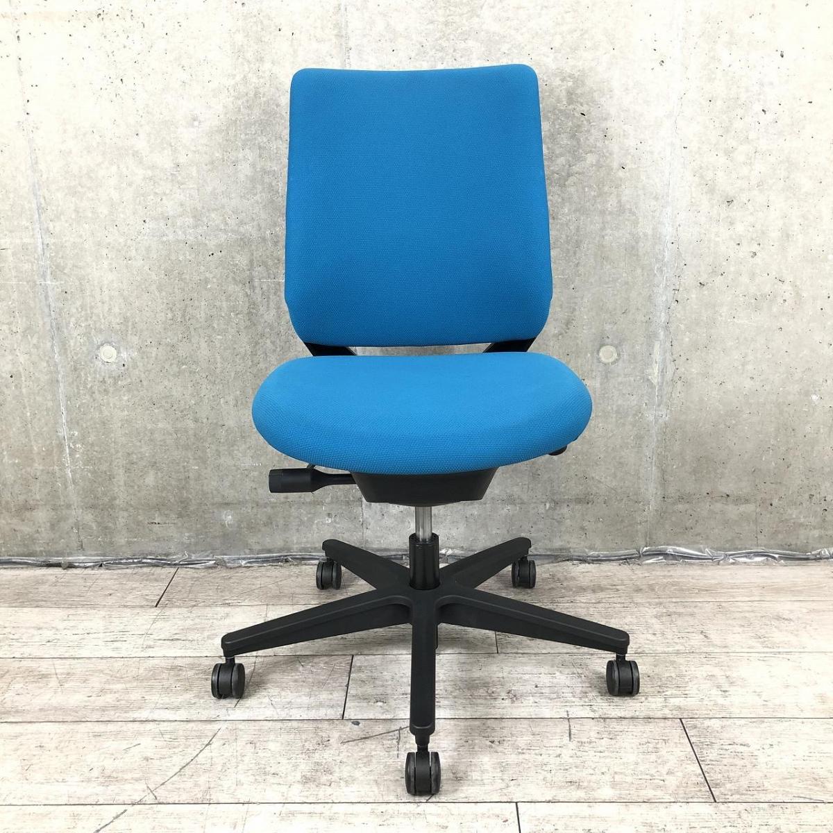 【たのめる便】KOKUYO Mitraミトラ チェア　肘付き★ブルー★ 中古】ミトラ2 C04S-10C-BK1 コクヨ/KOKUYO 肘無ローバック