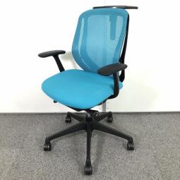 【8/4入荷予定】【クレジット決済優先】【三次元曲面が快適にフィット！！前傾チルト機能付の大人気メッシュチェア！】■オカムラ（okamura）製　シルフィー（Sylphy）　肘付き　ローバック　■メッシュバック　■固定肘　■ハンガー付き　■ブルーグリーン × ブラックシェル