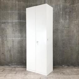【豊富な収納スペースでオフィス書類をスッキリ整理！】スリムタイプ■オカムラ　レクトラインシリーズ　両開き書庫　W800×D450×H2150mm　ホワイト【ON】