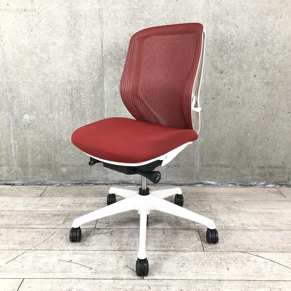 【前傾機能チェアの代名詞！大人気シルフィーチェア！】■オカムラ（okamura）製　シルフィー（Sylphy）　肘無し　ローバック　■背面メッシュ　■レッド × ホワイトシェル
                        シルフィーメッシュ
                                    中古
            
