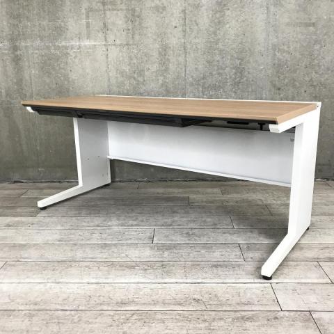 【幅広いワークスペースで作業効率アップ！】■コクヨ　アイエスシリーズ　平デスク　W1600×D700×H720mm　引出し2個付（右側引出し無）　■人気のナチュラル木目カラー！【KOKUYO　iS】【ABW】