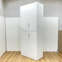 ★【商品入替のため、残り2台限り】コクヨ製　エディアシリーズ　ホワイト　シリンダー錠　施錠　観音開き　上下両開き書庫　上下書庫セット！！