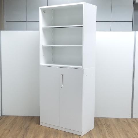 ★コクヨ製　エディアシリーズ　ホワイト　一目瞭然　シリンダー錠　施錠　上オープン：下両開き書庫　上下書庫セット！！