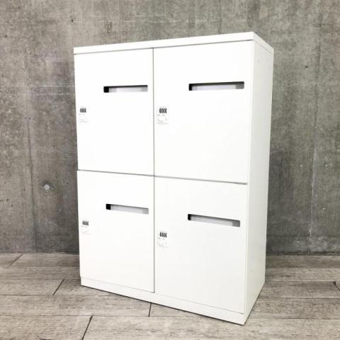 中古 PLUS L5-105L-4MD ４人用 ロッカー ホワイト ダイヤル錠 中古 PLUS L5-105L-4MD 4人用 ロッカー ホワイト ダイヤル錠