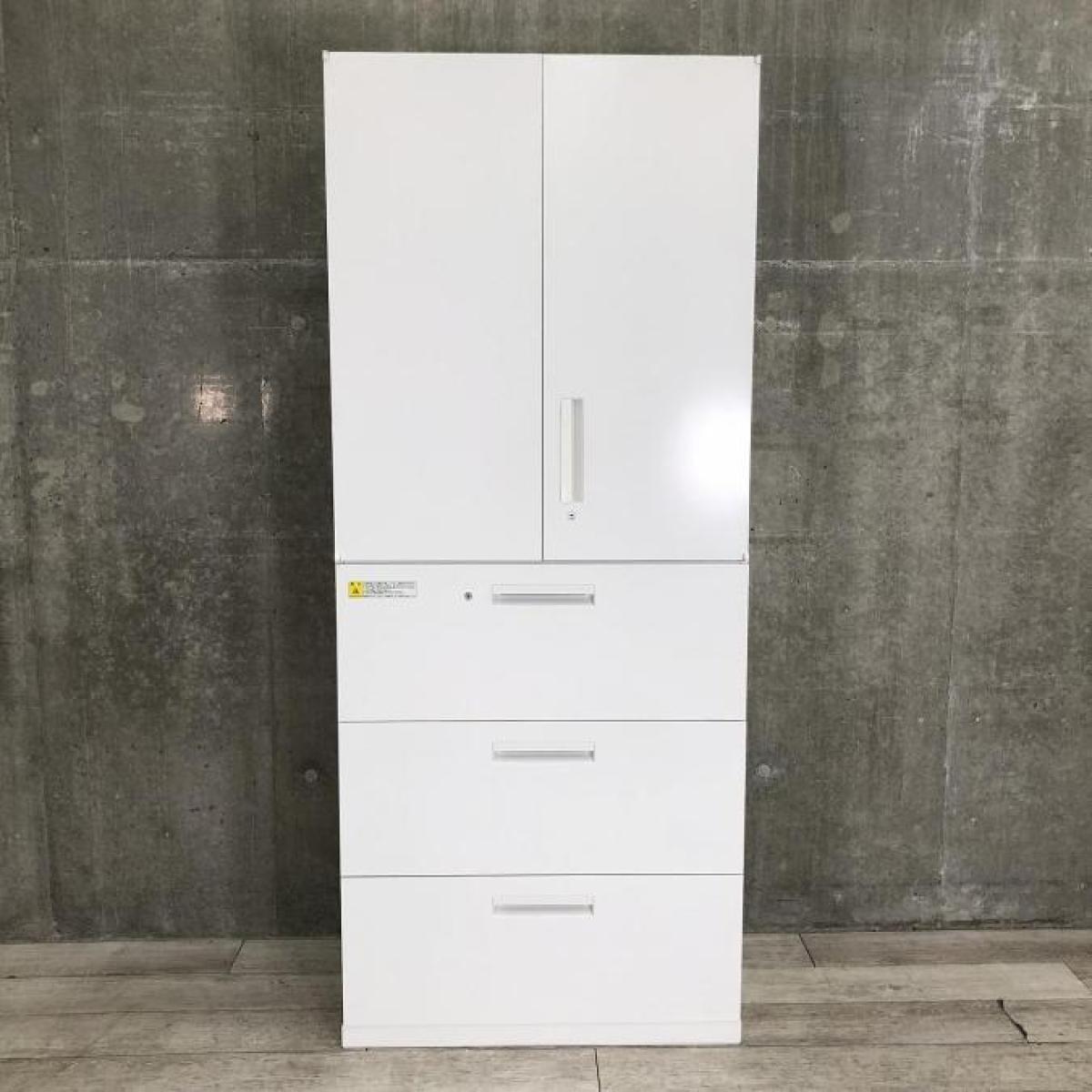 コクヨ　KOKUYO⭐️書庫(本棚) ハイキャビネット／両開き＋3段ラテラル 中古】HSシリーズ ウチダ/UCHIDA ハイキャビネット／両開き＋3段