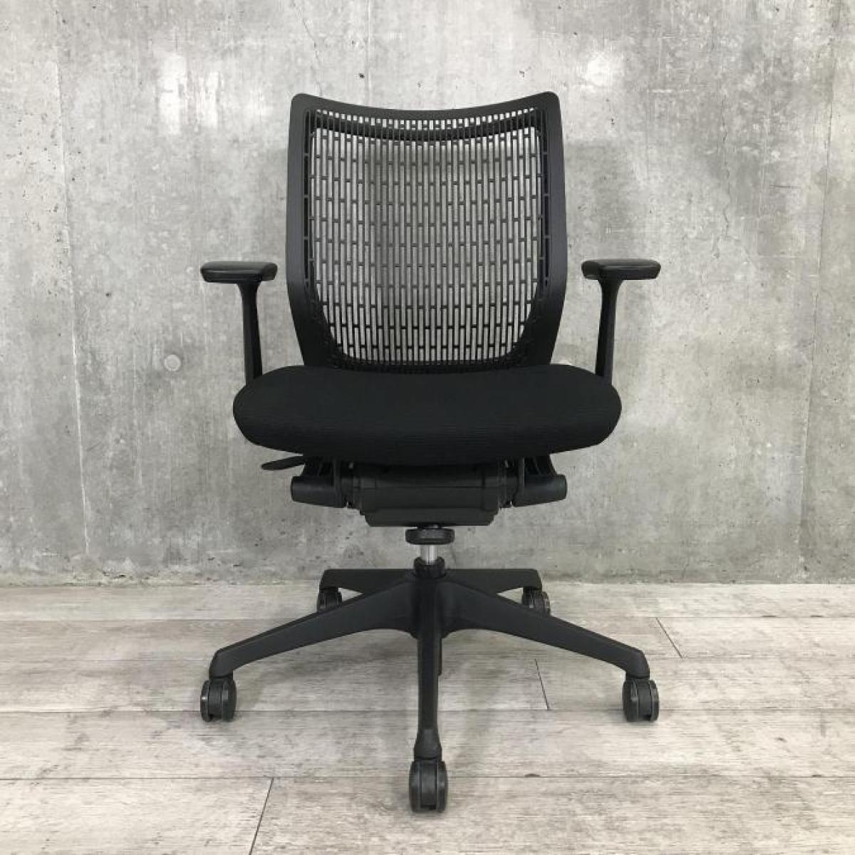 オリバックチェア　中古　ブラック 肘無ローバックチェアの格安販売 - 中古オフィス家具なら