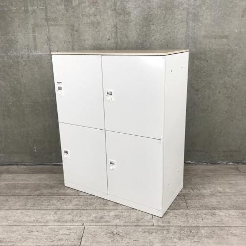 中古 PLUS L5-105L-4MD ４人用 ロッカー ホワイト ダイヤル錠 中古 PLUS L5-105L-4MD 4人用 ロッカー ホワイト ダイヤル錠