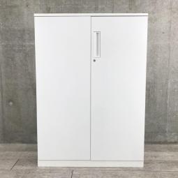 【収納物がひとめで分かる両開き戸タイプ！】■コクヨ（KOKUYO）製　エディア（EDIA）シリーズ　両開き書庫　ローキャビネット　■天板付　■ホワイト　■シリンダー錠　【人気のホワイト書庫】【弊社使用欄：A01018539】【KN】