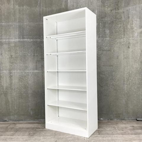 【出し入れしやすい！大容量オープンキャビネット！よく使う資料やカタログ収納にオススメ！】■オカムラ（okamura）製　オープン書庫　ハイキャビネット　■ホワイト　■W900×D450×H2150mm【弊社使用欄：A01013655】【ID】