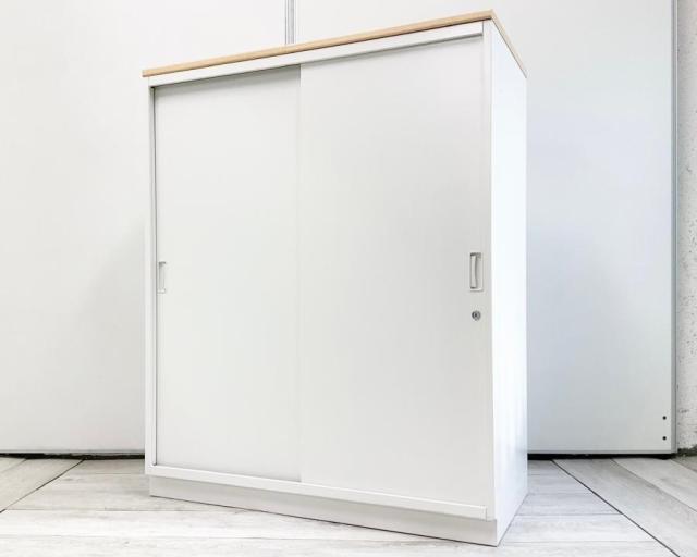 【中古】シンライン HTM-109GSN-W9 イトーキ（ITOKI） ローキャビネット／引き違い