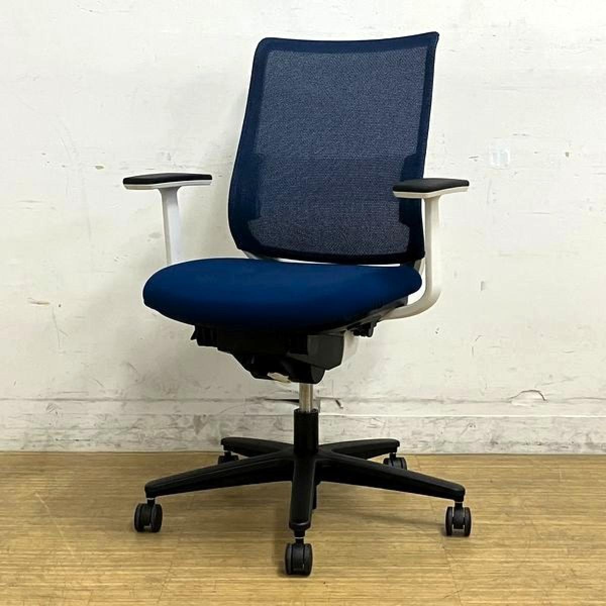 【たのめる便】KOKUYO Mitraミトラ チェア　肘付き★ブルー★ コクヨ（KOKUYO） ミトラシリーズ(mitra) 一覧 - 中古オフィス