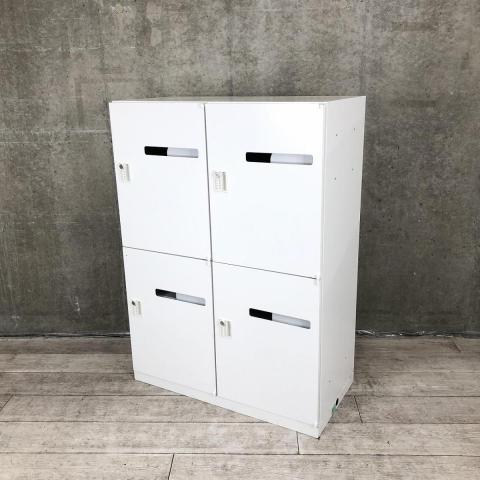 中古 PLUS L5-105L-4MD ４人用 ロッカー ホワイト ダイヤル錠 中古】ピクスライン 4Z31CR ZA75 オカムラ/okamura 6人用
